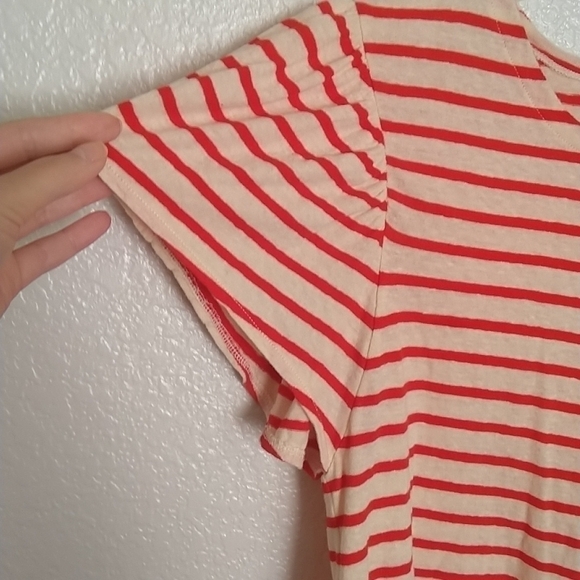 Madewell Flutter-Sleeve Tee in Yorktown Stripe M0077 sz Xs - Picture 4 of 6